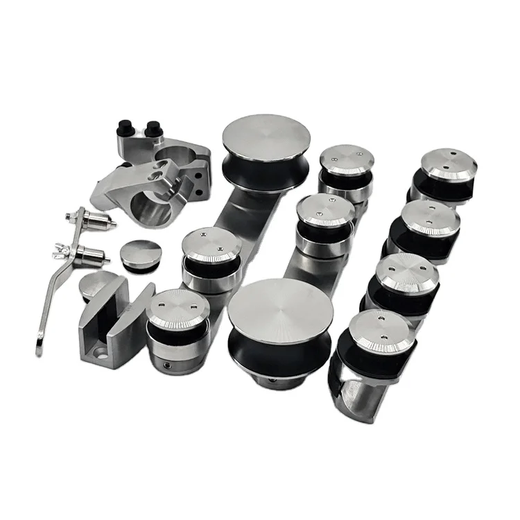 Manufacturer Wholesale Stainless Steel Hanging Round Roller Bathroom Hotel Office Silding Glass Door Hardware