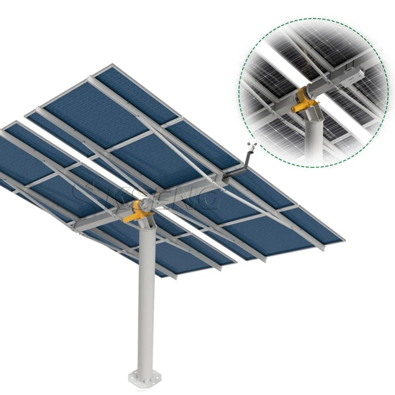 Wholesale 8pcs Solar Modules Pole Ground Structures Solar Tracking Systems Solar Tracker solar tracker kit