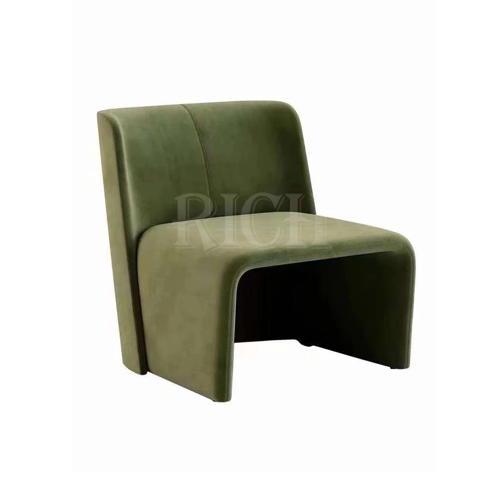 Italian style drawing room chair for living room accent chairs furniture modern olive green velvet lounge chair