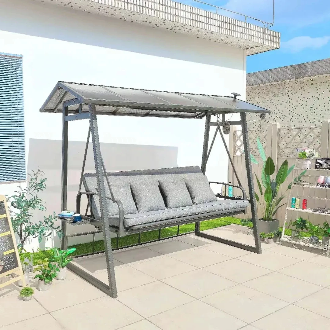 Outdoor Swing Patio Rocking Chair patio waterproof three people can lie in hammocks outdoor furniture