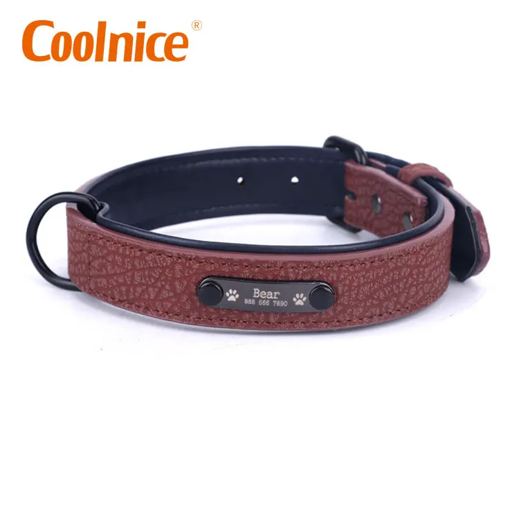 2021 new design pet accessories adjustable DIY custom classic PU leather belt metal buckle outdoor pet dog walking collar