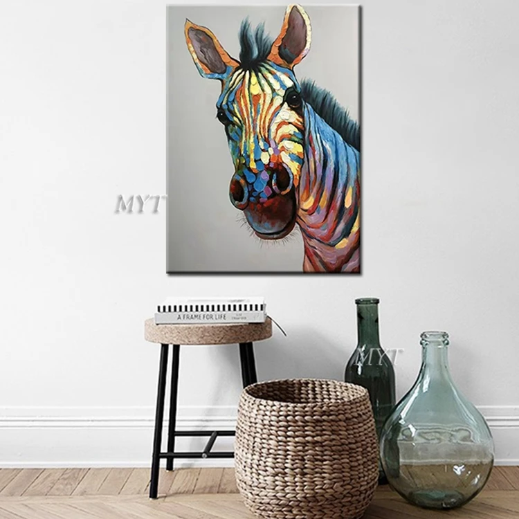 
New Arrival Handmade Paintings Canvas Animal Horse Head Oil Painting Modern Wall Art 