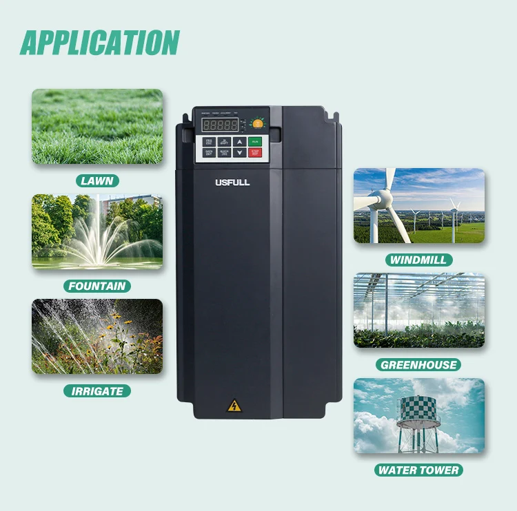 USFULL  0.75KW-160KW 1 Phase 220V 3 Phase 380V MPPT Solar Pump Inverter for Submersible and Surface Water Pump Irrigation System