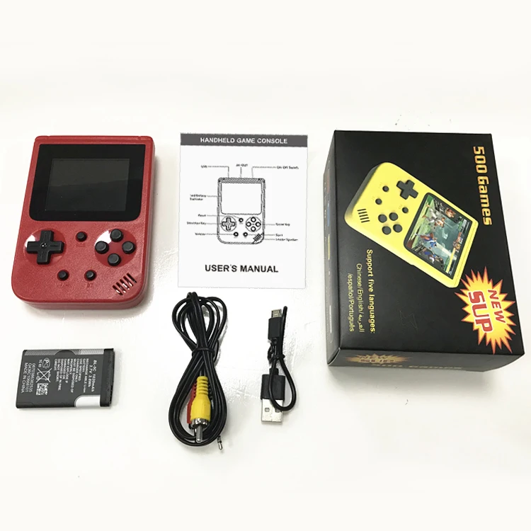 OEM 500 в 1 juegos consolas 5 Language 2 Player TV Out видео игровые приставки SUP игровая коробка ручной игровой плеер для Gameboy