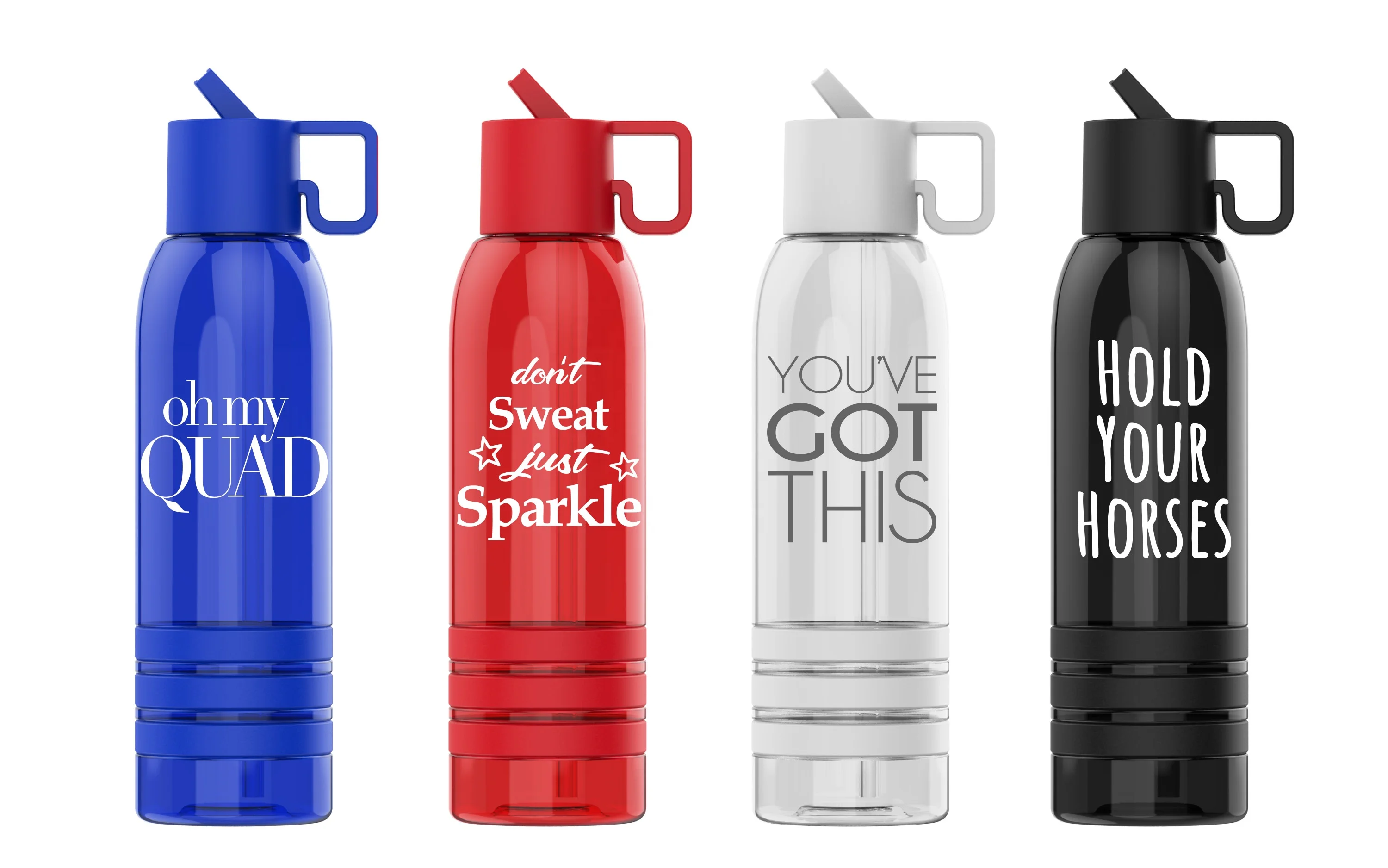 2023 New Design Eco Friendly Custom Outdoor Gift Cups Flip Lid Tritan Plastic Water Bottle with Straw and Portable Handle