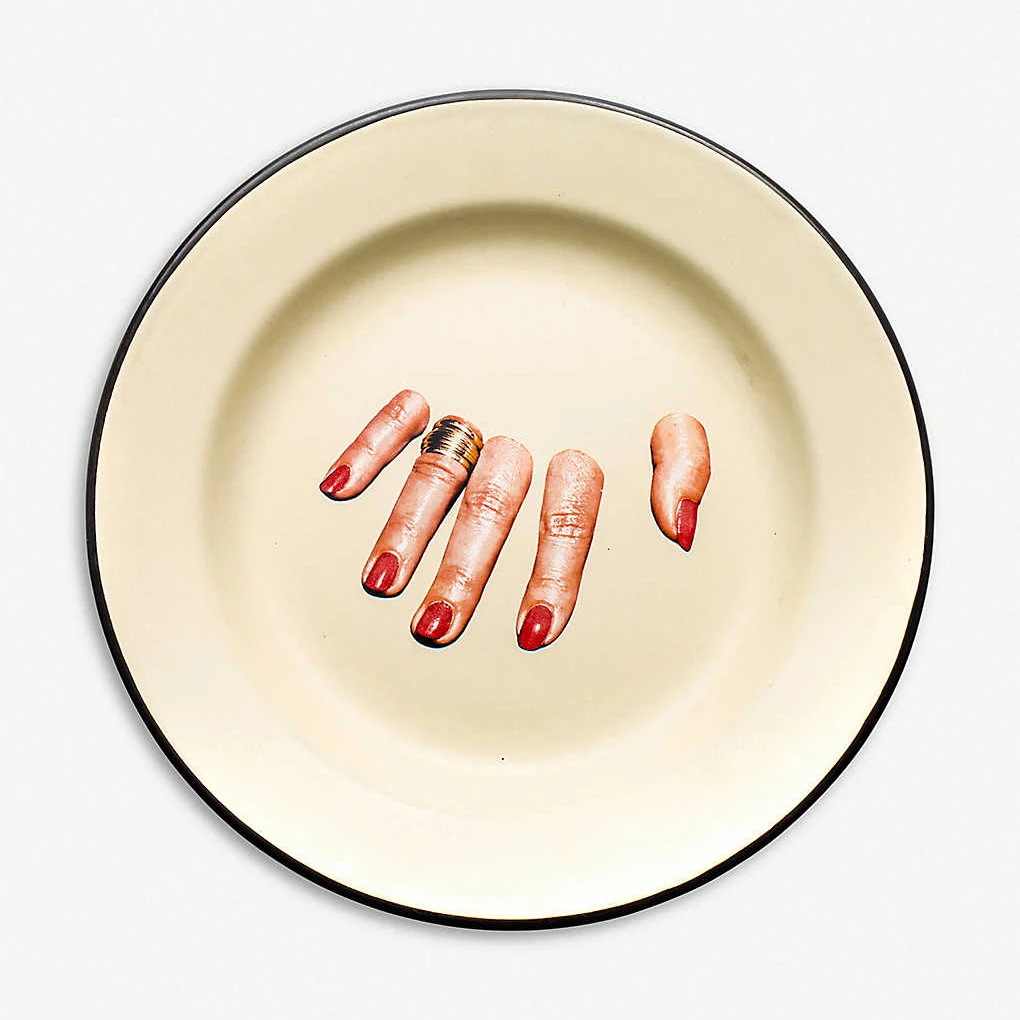 30cm dinnerware big round custom logo white color fruit serving flat shape 12 inch enamel dinner platen with black rim