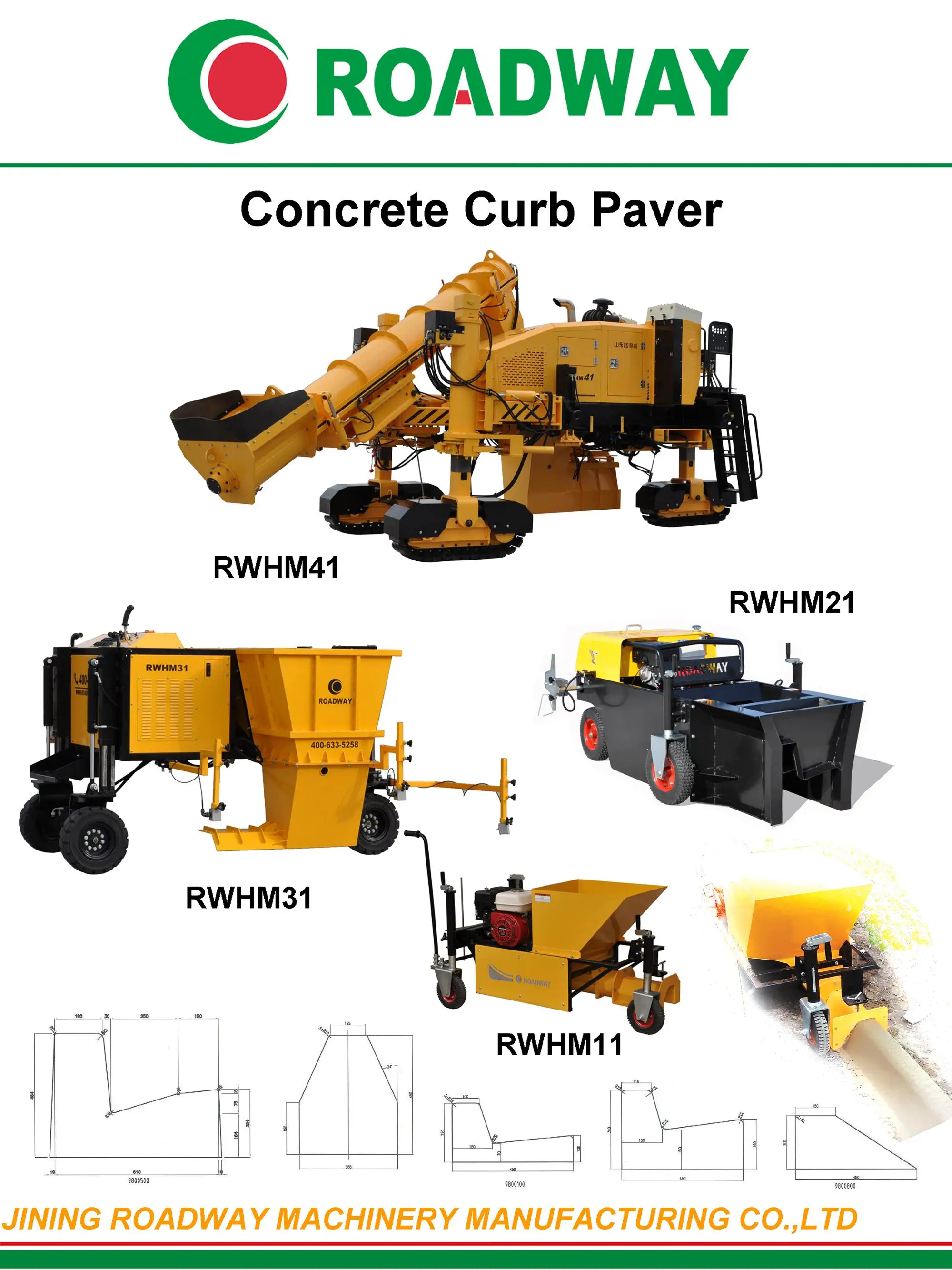 Automatic Curb Paver With CUMMINS Diesel Engine For Curbs and gutters