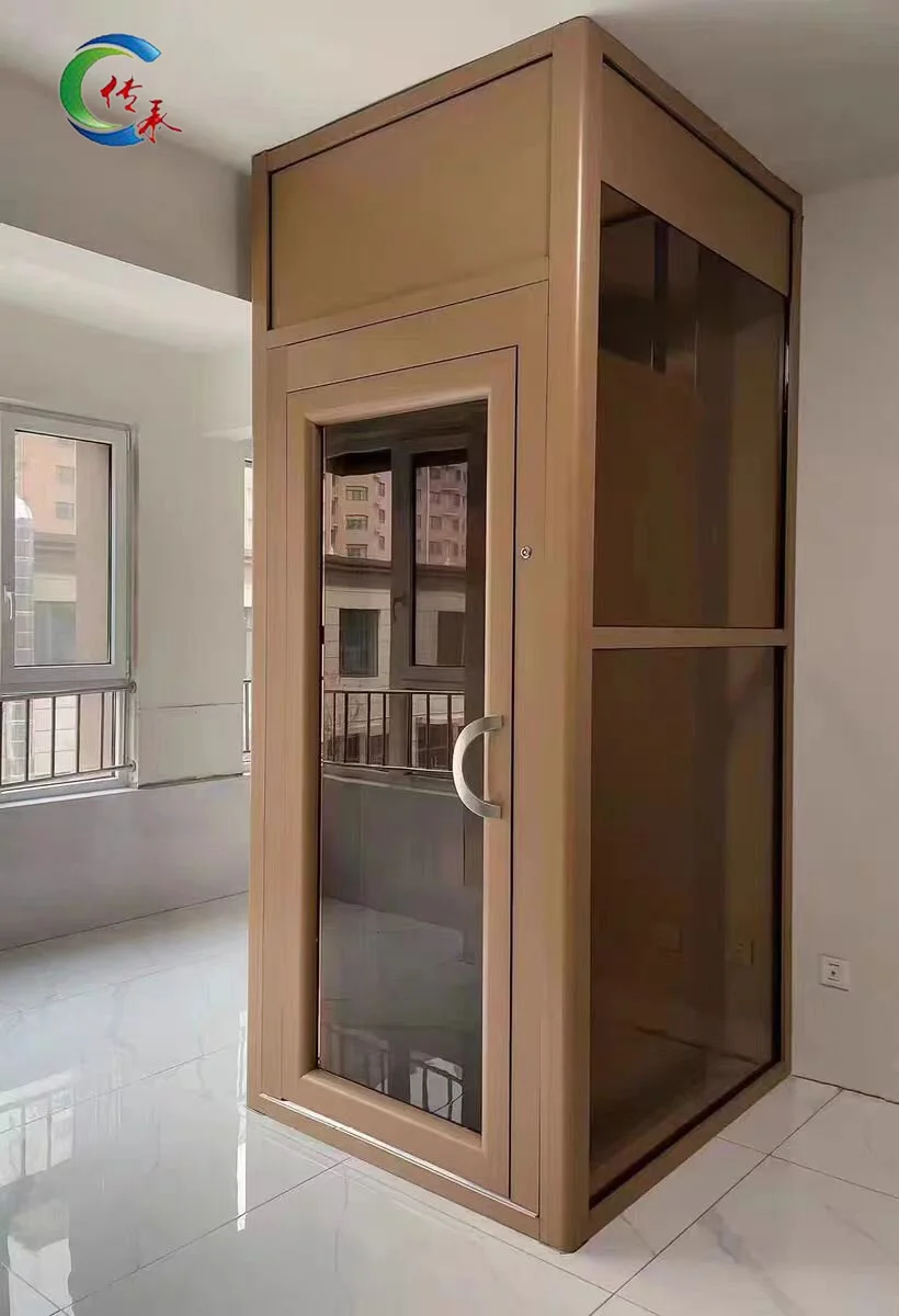 Small Home Elevator for Villas with Simple Hydraulic Traction for Two to Eight Floors No Machine Room or Bottom Pit Required