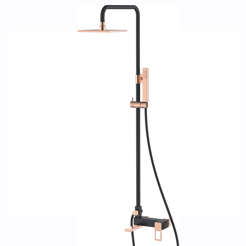 Bathroom anti scalding black hot and cold water mixer shower