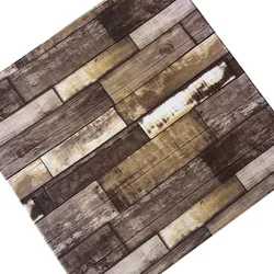 New design home decoration self adhesive 3D pe foam wood wallpaper