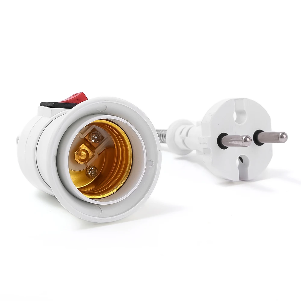 New E27 Eu us Plug Flexible Extend Extension Led Light Bulb Lamp Base Holder Screw Socket Adapter Converter