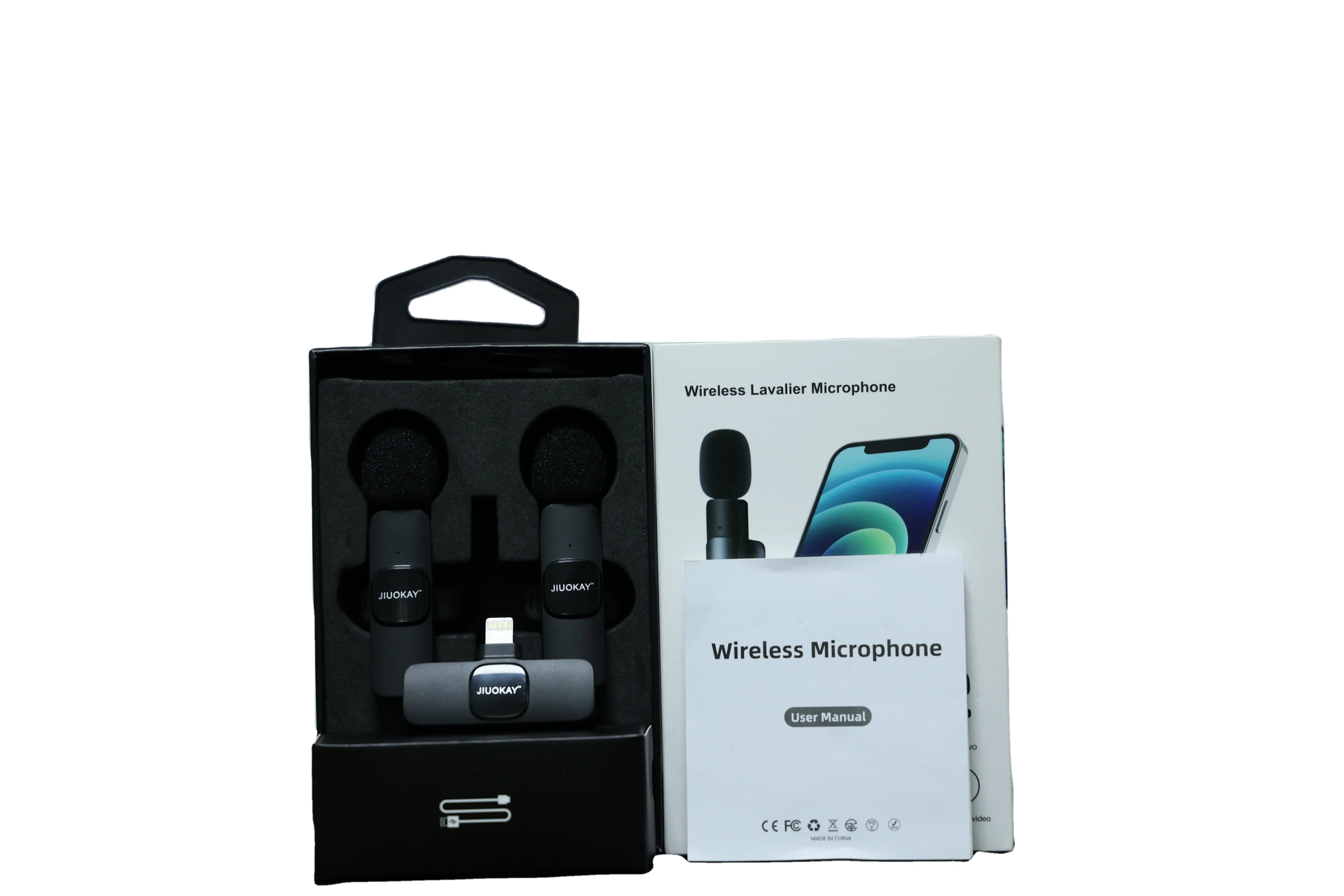 2.4GHz mobile Noise Canceling   Lavalier Microphone Wireless with Lightning port  for iPhone