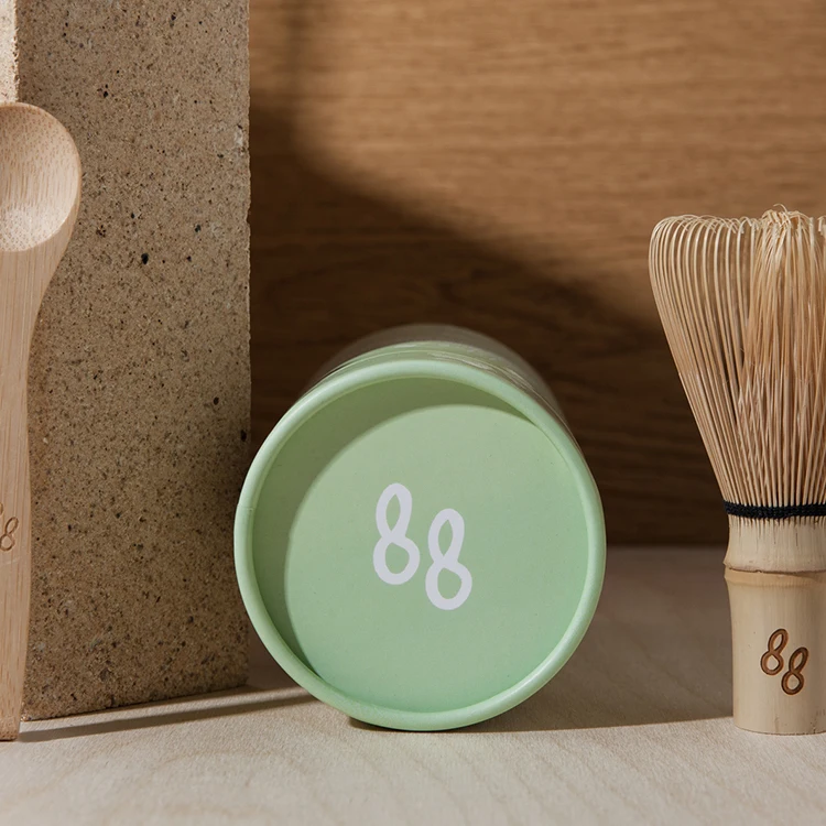 Recycclable Biodegradable Paper Tube With Custom Metal Lid Mouth Sealing for Loose Leaf Tea