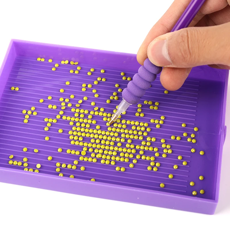 5d Diamond Art Tray Organizer with Stopper Plastic Diamond Drill Pen Set Diamond Painting Sorting Tray