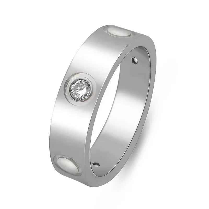 New hot selling high quality couple luxury brand designer stainless steel titanium steel ring fashion brand light luxury jewelry