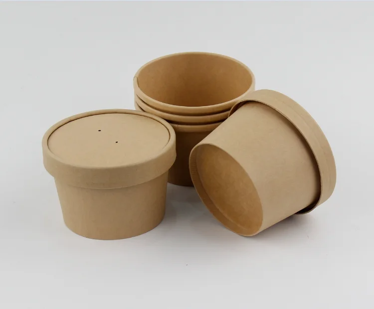 8oz kraft paper soup cup take-away packing cup food container for restaurant cafe shop takeaway packaging use