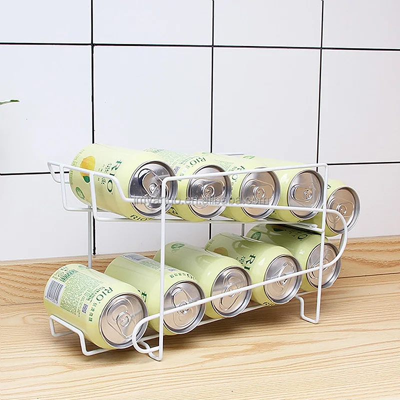 Beverage Storage Rack Beer Can Drink Soda  Dispenser Holder Storage Organizer Refrigerator Drink Shelf Organizer