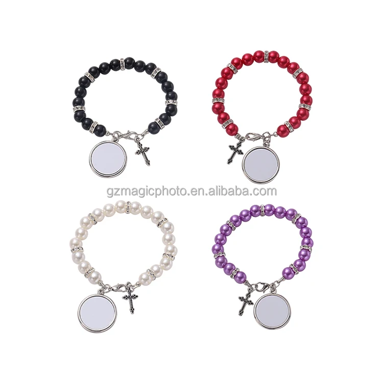 Custom Photo Rosary Bead Bracelet Sublimation Rosary Bracelet