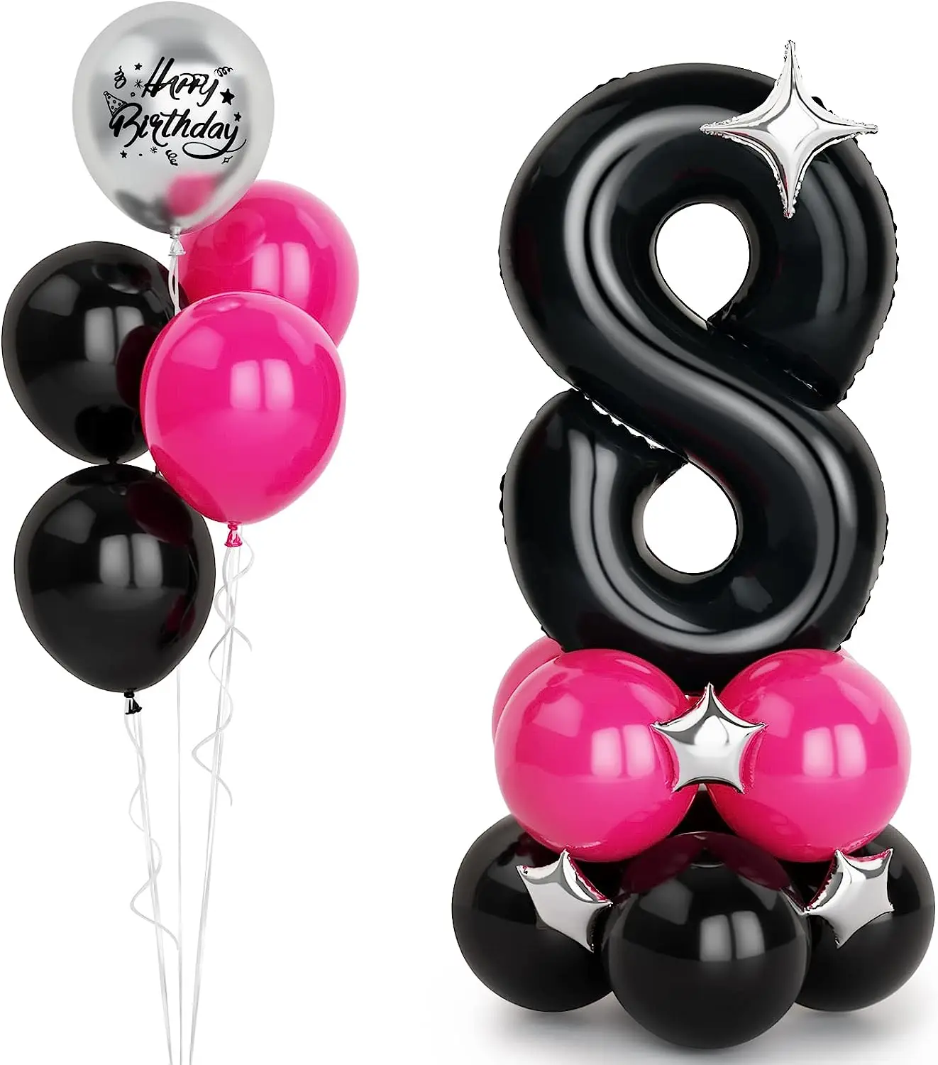 Digital Happy Birthday Metal Balloon Large helium Foil balloon Set for Boy and Girls party decoration for Graduation anniversary