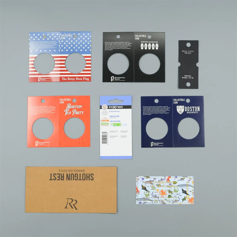 Custom Printing Cardboard Display Packaging Hang Card Product Sliding Insert Cards Blister Paper Card