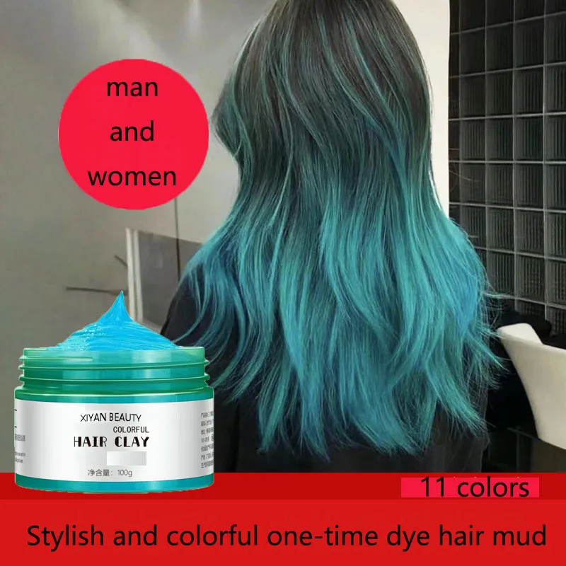 Private Label Fast Party Clay Hair Styling Pomade Fashion Temporary Disposable Mud Hair Color Wax