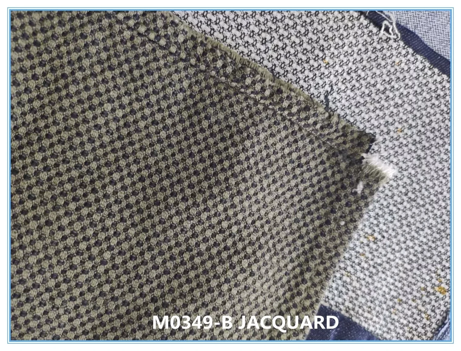 Special weaving jacquard double layer terry fake knit stretch denim fabric textile