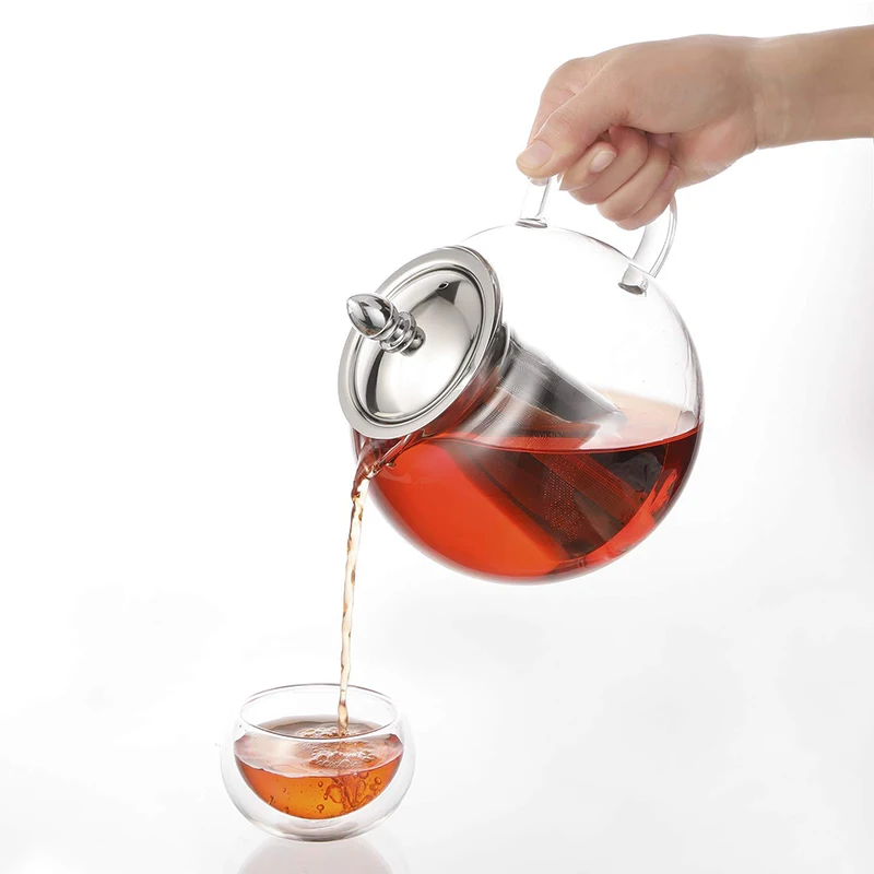 650ML Chinese Tea Set Clear Glass Water Teapot Kettle