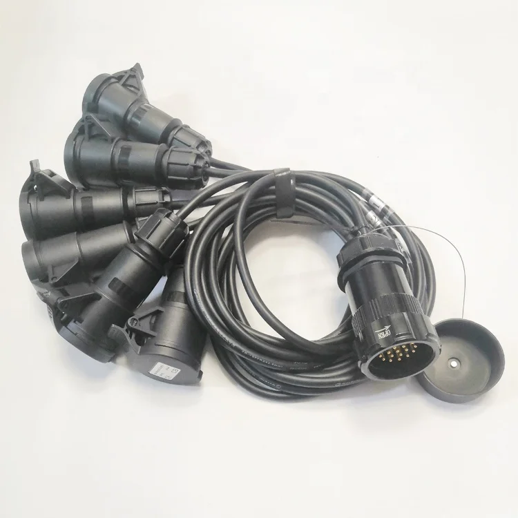Мужской 19 pin socapex разъем к женскому 16amp черный ceeform соединительные