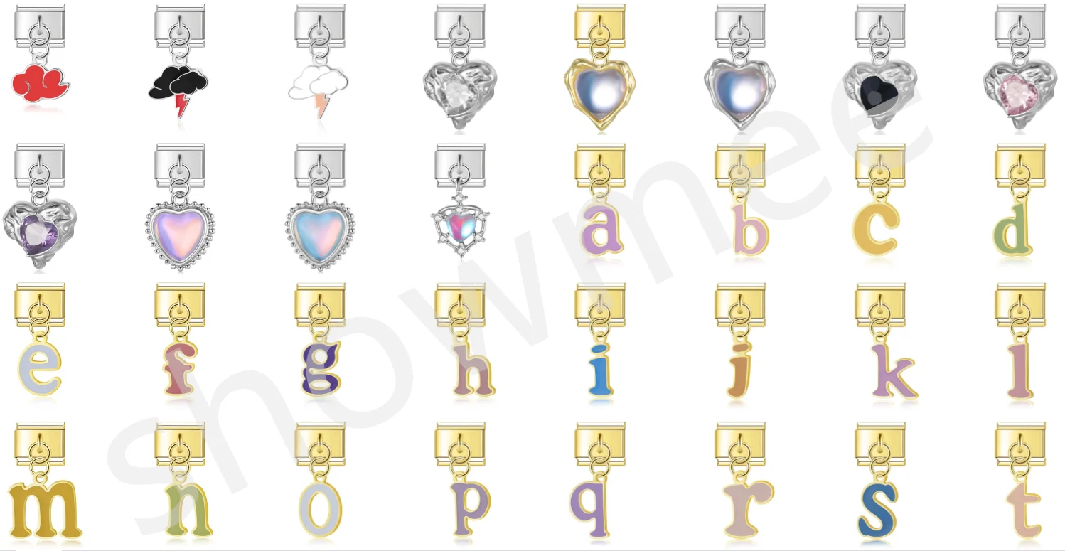 New Product Italian  Charm Stainless Steel   Evil  Music Headset Moon Book EyePendant Italian  Charm Bracelet