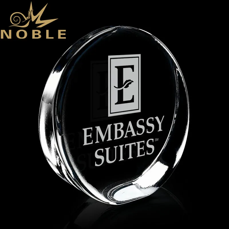 Custom engraving Round crystal wedge award