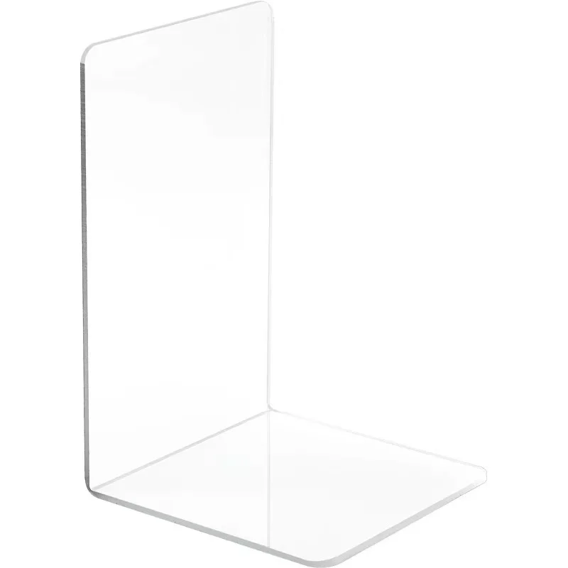 Wholesale of factory Best Selling Product Duty L Shaped Custom Decorative Clear Bookends Holder Acrylic Book Stand