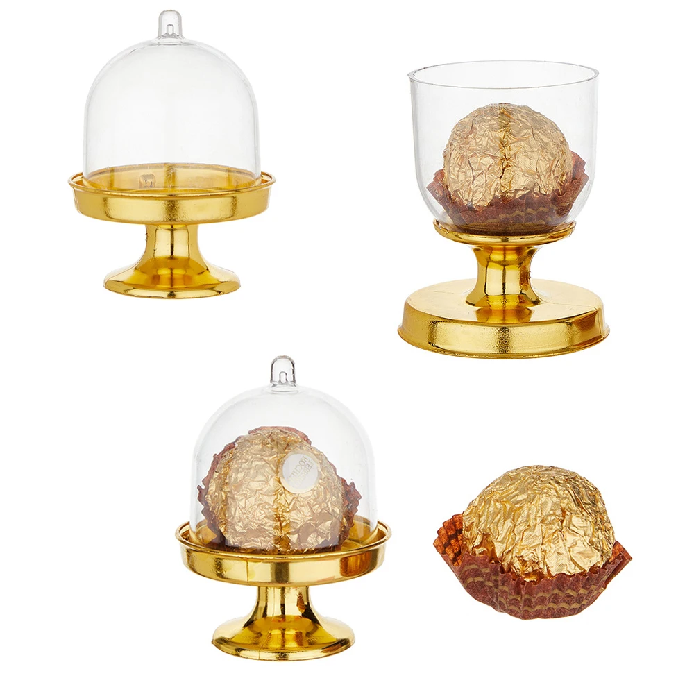 Прозрачный золотой лоток в форме моделирования пластиковая коробка для конфет сладких подарков