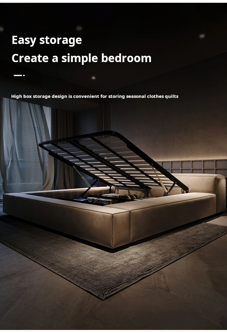 Italian Minimalist  the bed Industrial Style Fabric Bed Simple Modern Design bed room set furniture