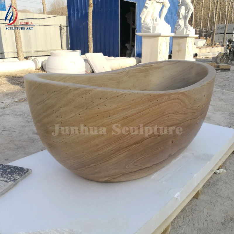 HIgh Quality Cheap Wood Veins Sandstone Bathtub For Sale