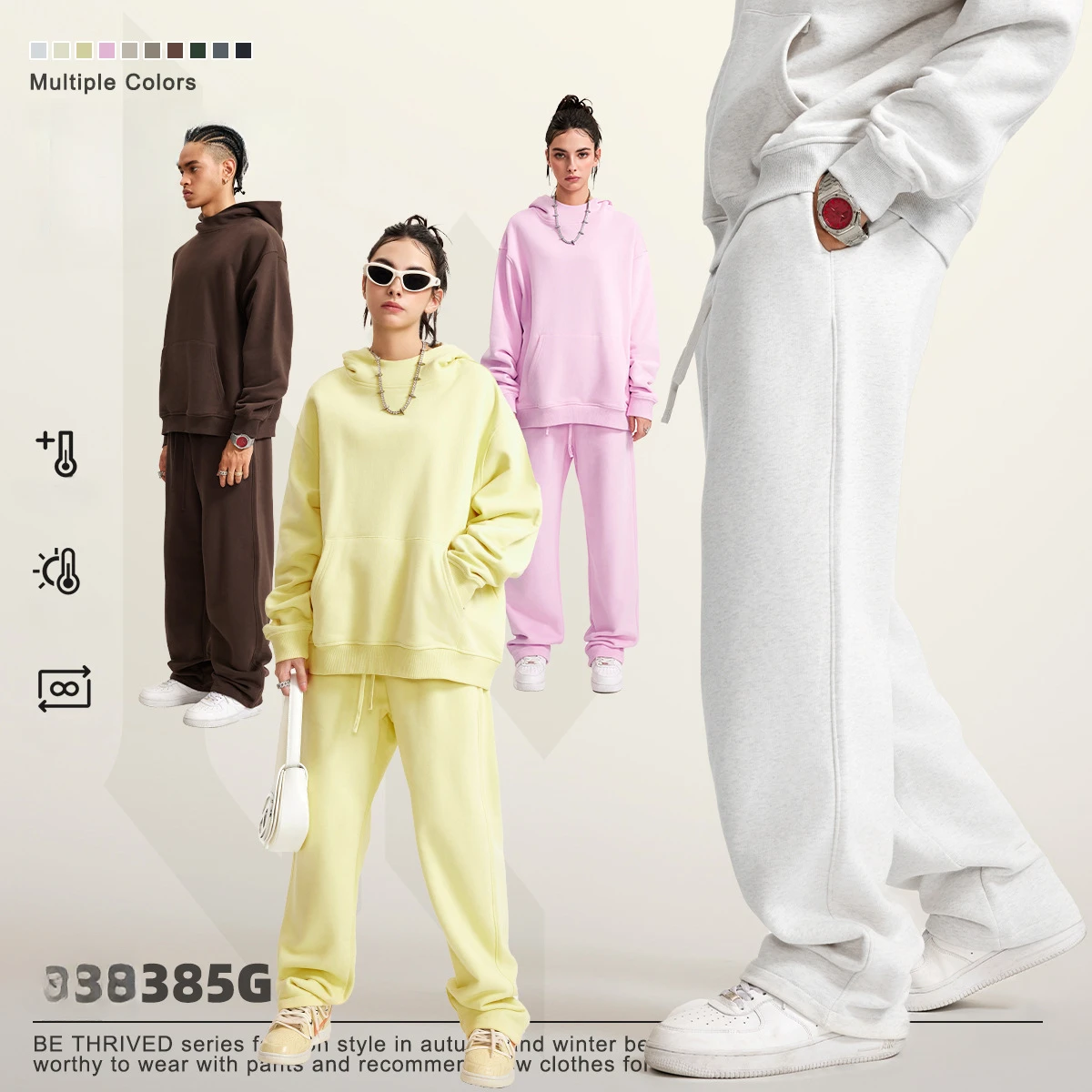 Mens Fashion wear Autumn and Winter new mens Pants straight-leg Sweatpants Trendy Causal Sports Couple Pants