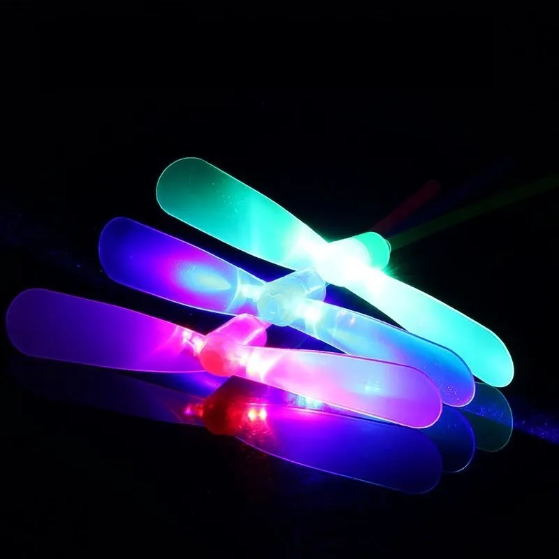 Wholesale Lighting Flying Bamboo Dragonfly Toys Propeller New Toy Kids Hand Toy