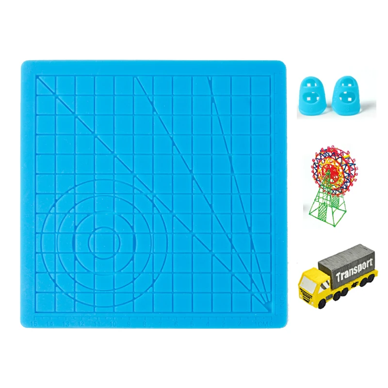 
Custom 3D Printing Pen Silicone Design Mat with Basic Template 