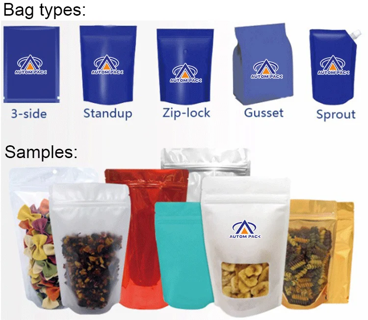 Auto Multi-Function Premade Ziplok Pouch Chips Beef Jerky Dried Fruit Shrimp Chocolate Grain Packaging Machine