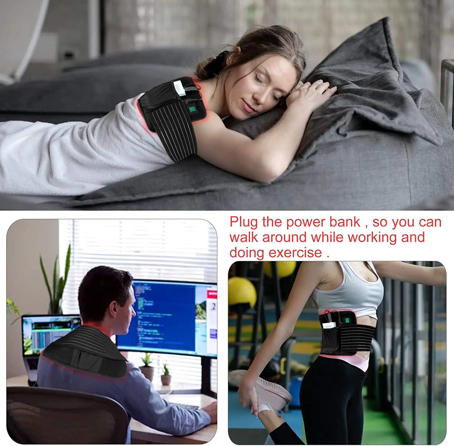 Термопояс на липучке для похудения терапевтический пояс со светодиодной подсветкой с инфракрасным излучением лошадиных ног