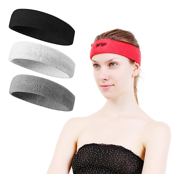 Customized logo colorful fast absorption tennis sweatbands sweat headband