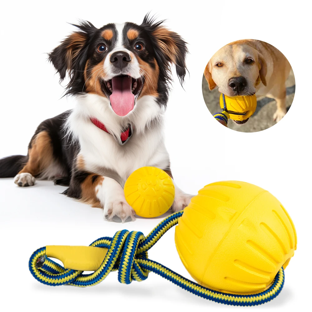 Factory Wholesale Training Pet Rope EVA Floating Foam Ball Bite Pull Ring Interactive Dog Chew Toys