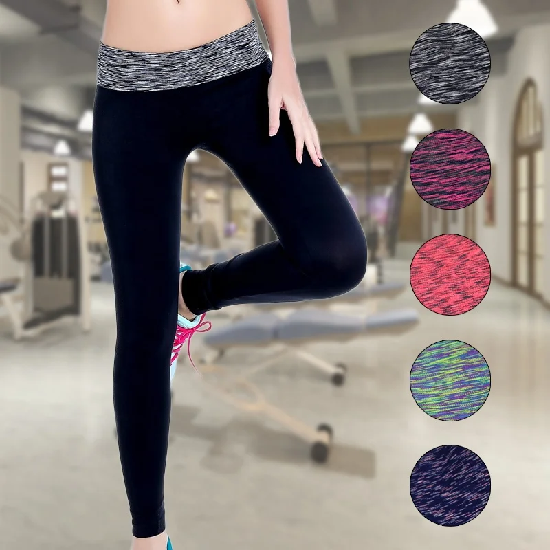 Wholesale Compression Large Size Slim Stretch Fitness Tights Running Sports Pants High Waist Seamless Yoga Leggings For Womens