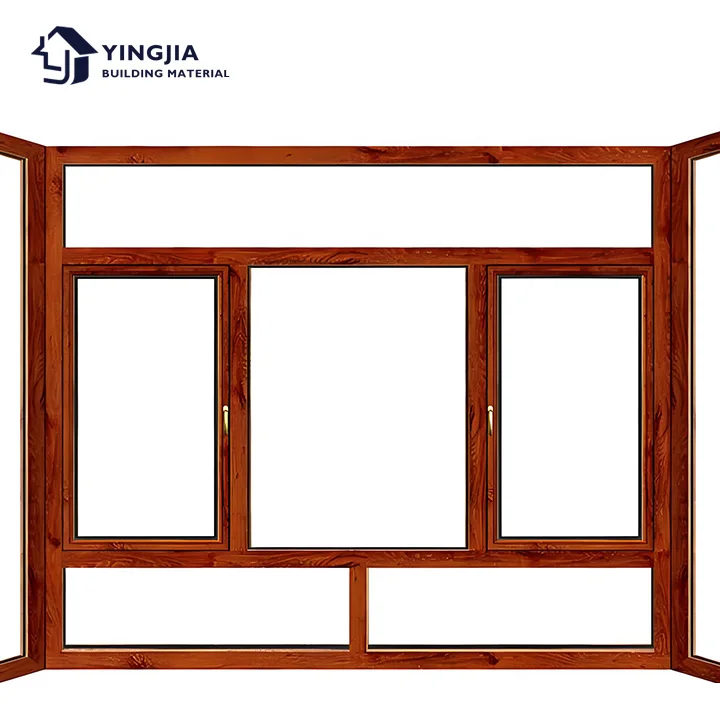 Ying Jia Thermal Break Aluminum Casement Window Modern Double Tempered Glass Swing Doors and Windows
