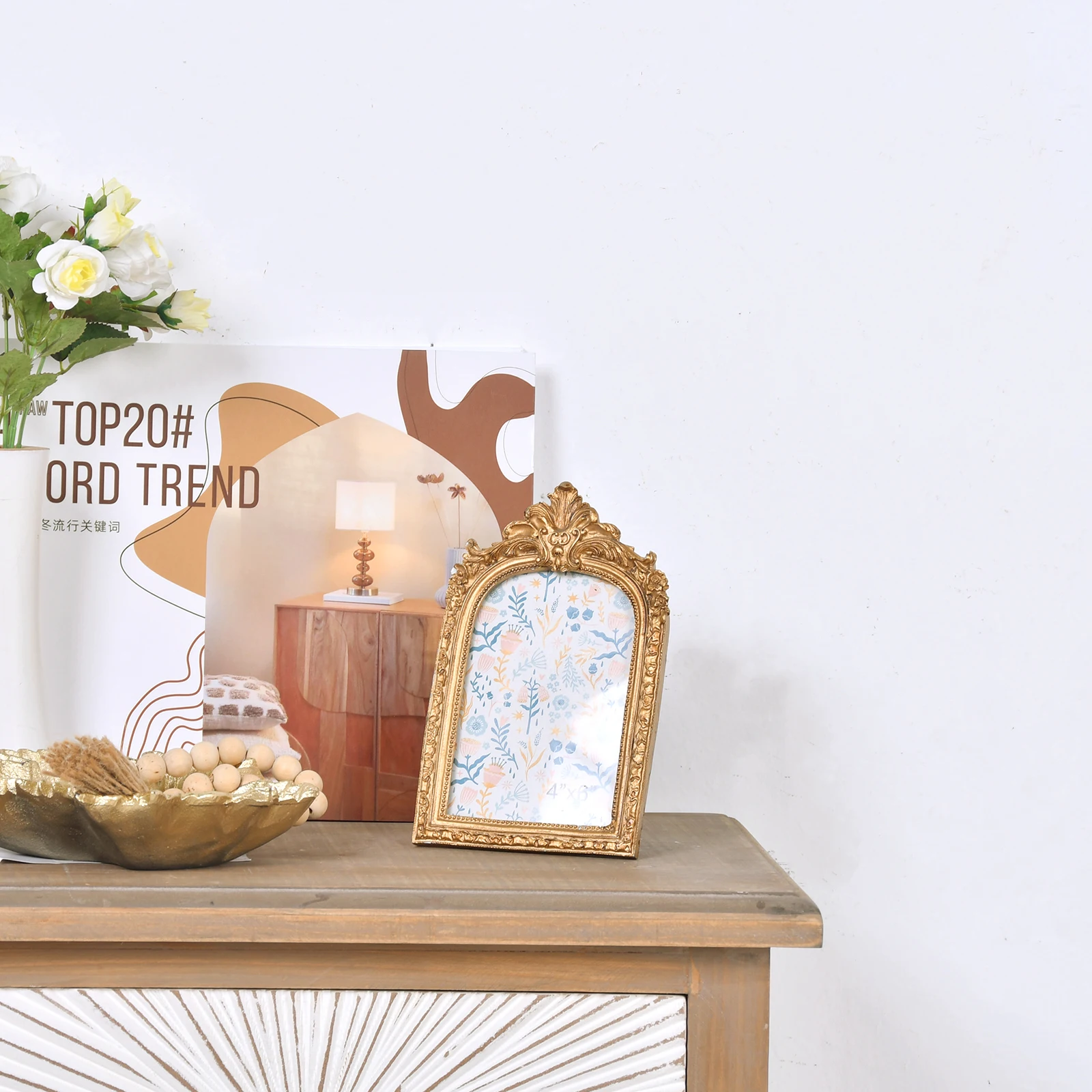 European Retro Luxury Creative Photo Frame Vintage Wood Style Handmade Picture Frame Home customize photo frame