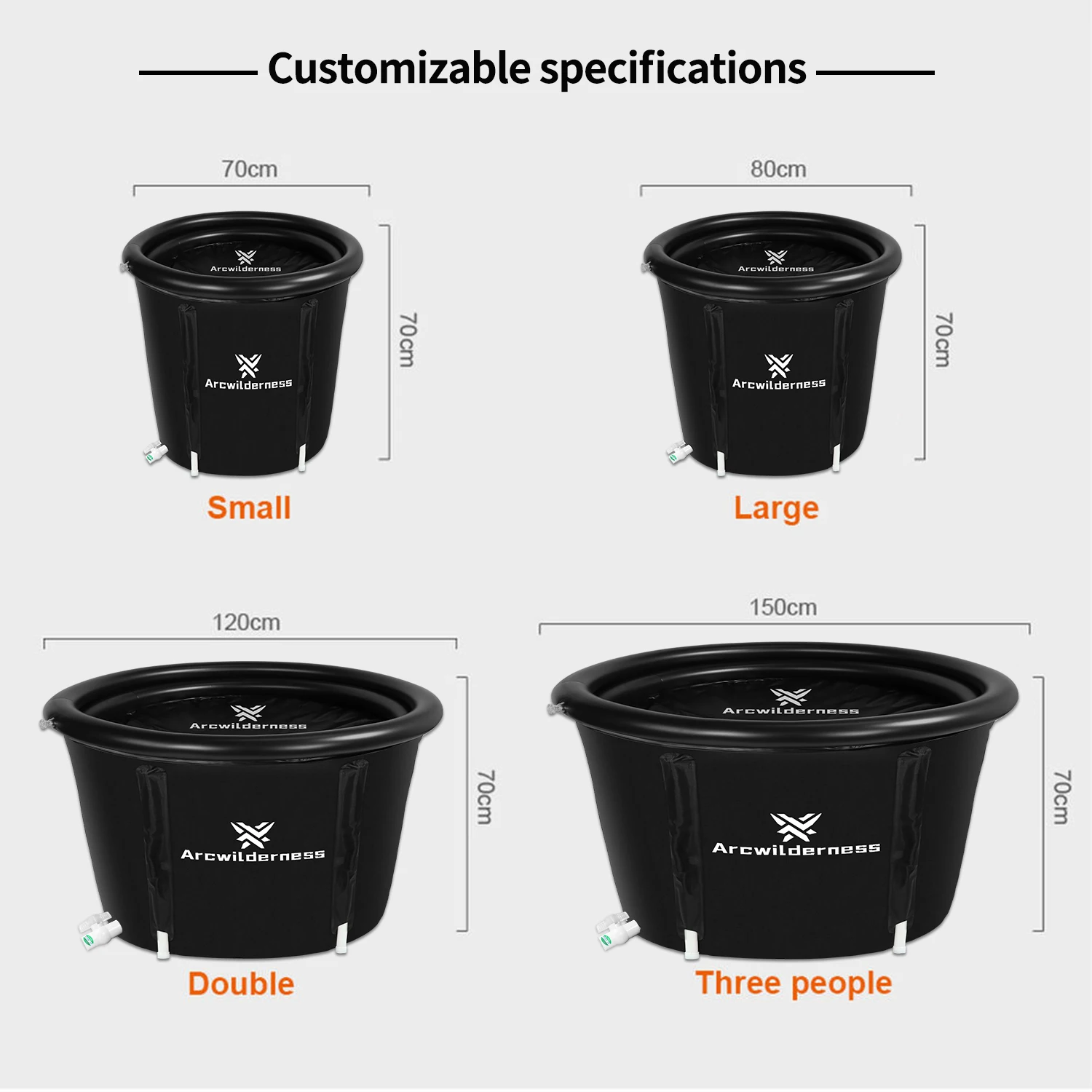 Customized LOGO Wholesale Factory Price High Quality Outdoor Ice Soaking Big Portable PVC Inflatable Folding Adult Ice Bath Tub