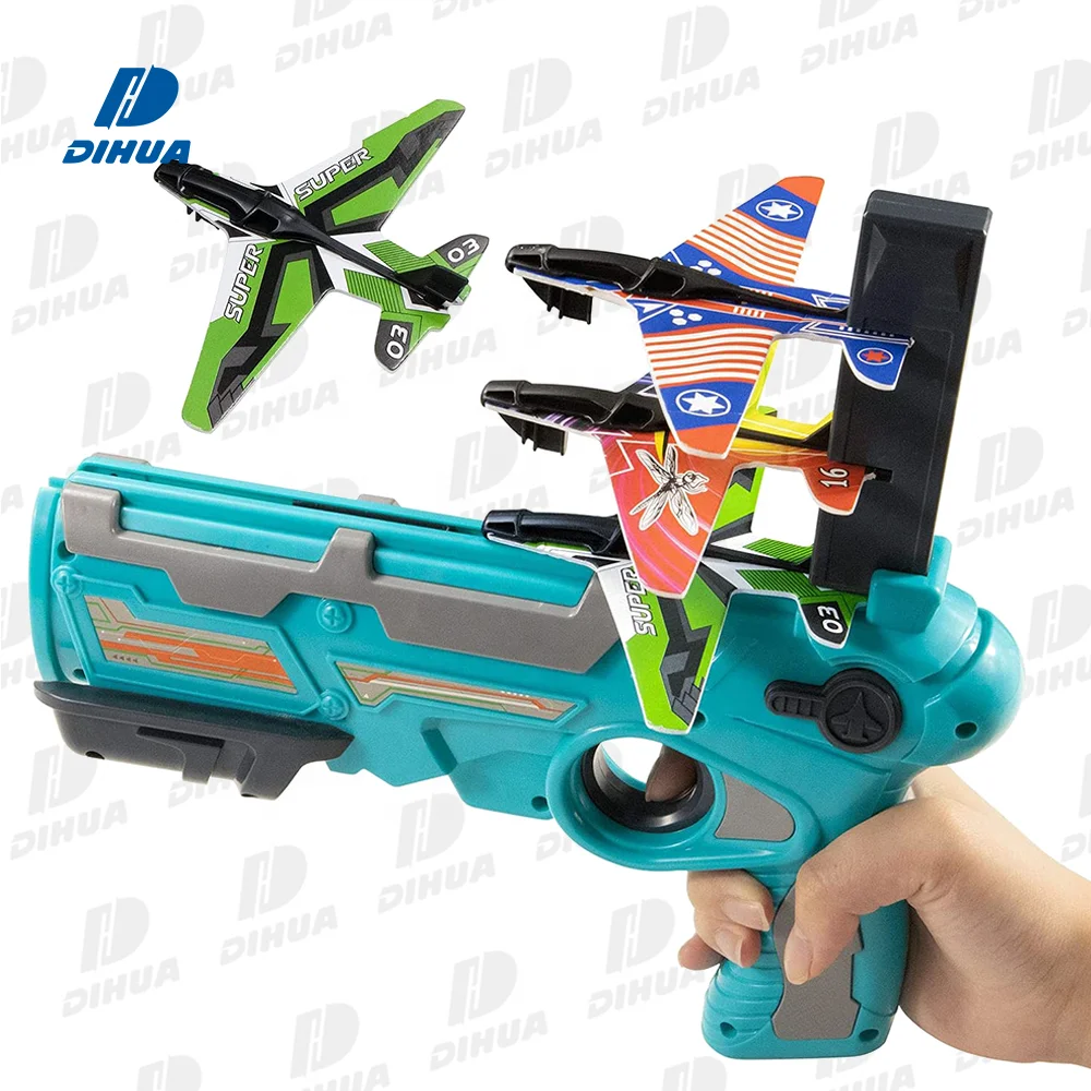 Airplane Launcher Toys One-click Ejection Catapult Plane Gun Shooting Plane Toys for Kids Outdoor Game