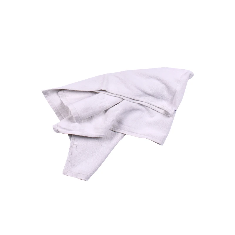 Cotton white bathrobe wiping cloth, environmentally friendly textile waste, industrial use