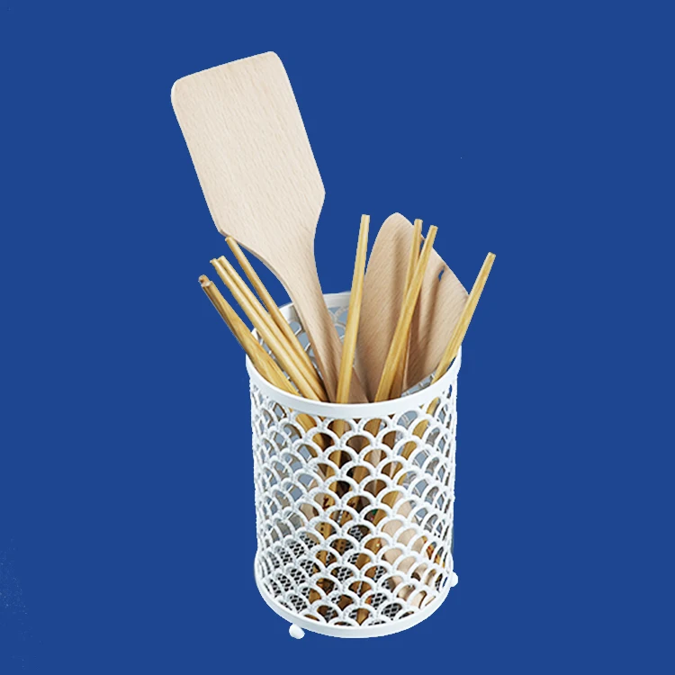 White Metal Metal Wire Restaurant Hotel Decor Cutlery Kitchen Utensil Stand Scoop Spoon Knife Chopsticks Table Cutlery Holder