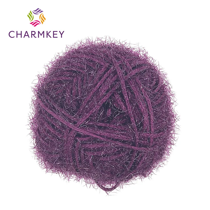 Charmkey китайская фабрика высокое качество 100% полиэстер причудливая ручная вязальная пряжа для изготовления посуды