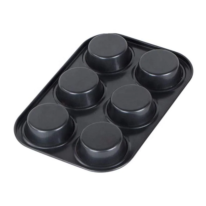 6-cup Non-stick Muffin pan 6 cup pressed carbon steel Muffin tray non stick bakeware